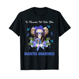 In November We Wear Blue Elephant Diabete Awareness T-Shirt