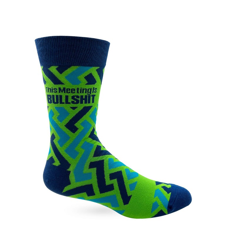 Fabdaz This Meeting is Bullsh-t Men's Novelty Crew Socks