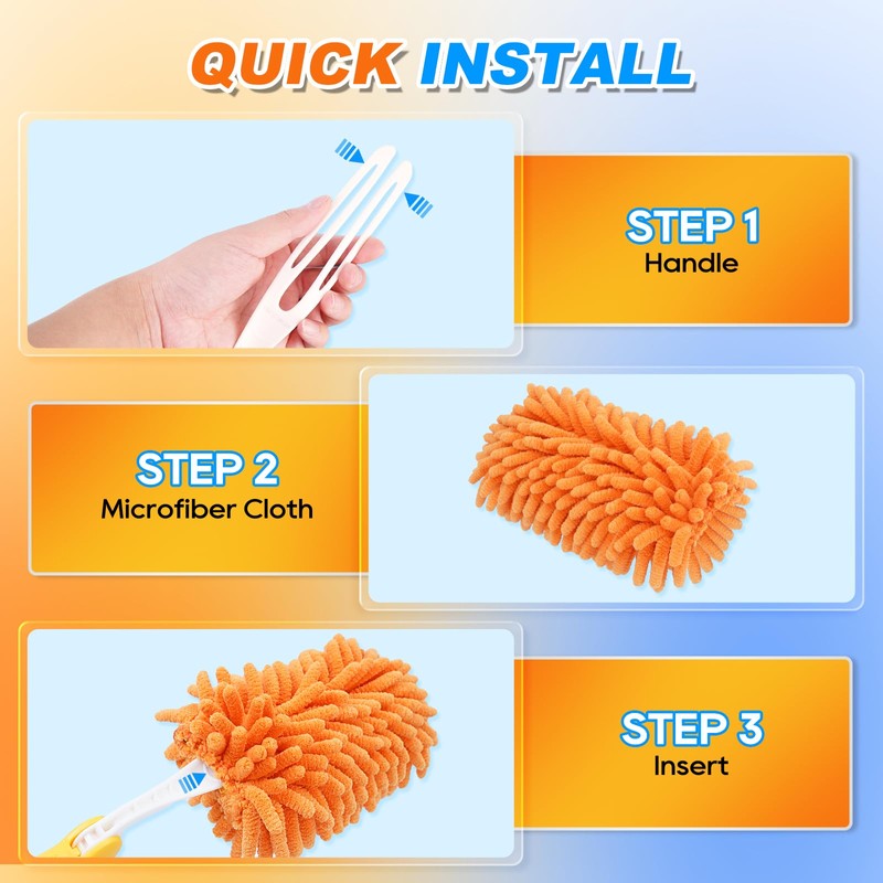 MyKEEPOW 5 Pack Reusable Duster Refill for Swiffer Hand Duster,