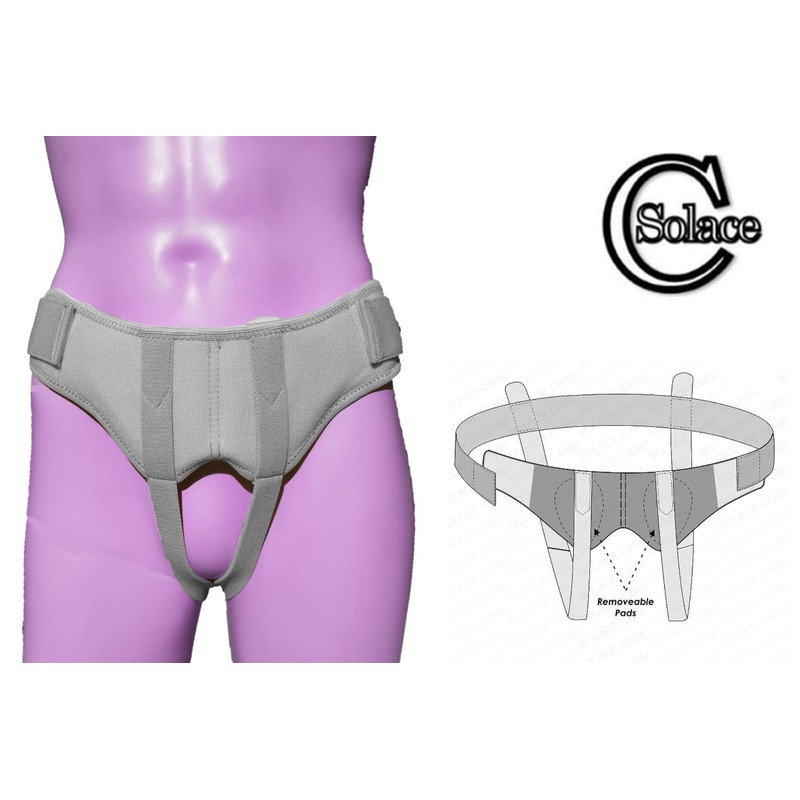 Solace Care Inguinal Hernia Support Truss Brace Belt with Removable