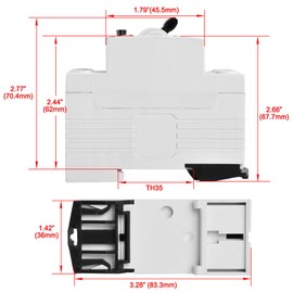 Heschen RCCB Residual Current Circuit Breaker, HSRCCB-40A, 2P 40A 30mA 6kA 220VAC, For Against Electrical Shock By Direct or Indirect Contact