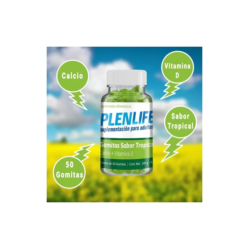 Plenlife Gomitas Calcio + Vit. D 50 Pzs. Plenlife Sabor