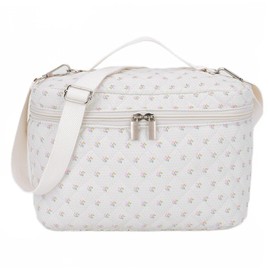 BBIQI Cute Lunch Box For Women Quilted Lunch Bag Aesthetic Floral Lunch Box Insulated Lunch Bag Soft Cooler For Work Travel