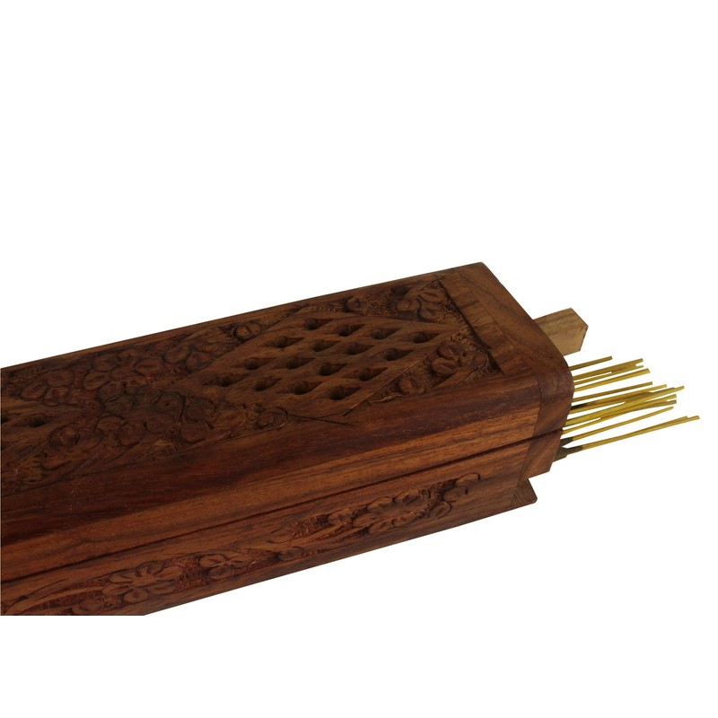 Simply essential Wooden Hand Carving Incense Stick Cone Holder Smoke