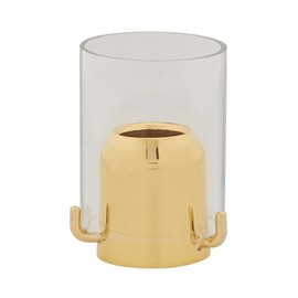 Trinity Church Supply Candlestick Liners Inserts Holders Brass Tone Metal Candle Hi Polish Drip Cup with Glass Shield Follower Candle Accessories, 7/8 Inch Dia.