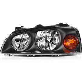 OCPTY Compatible For Hyundai Elantra 2004-2006 Headlight Headlamps Black Housing Amber Reflector
