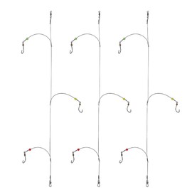 Dyxssm Fishing Hooks with Leader Rigging, Fishing Hook Line Stainless Steel Fishing Rigs Wire and Rig Hooks (1/0#, Style-B: 3 Hooks rig)