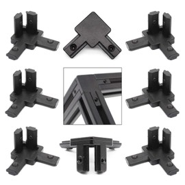 BLCCLOY 8Pcs 2020 Aluminum Extrusion T Slot Corner Bracket 20 Series Extruded Hardware 3 Way Tri Connector with Set Screw for 20/20 2040 T V Slot Black Aluminum Profile Frame Fitting