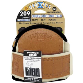 TROXELL USA - SuperSoft Beige Leatherhead Kneepads (Medium Size/Bagged in Pairs)