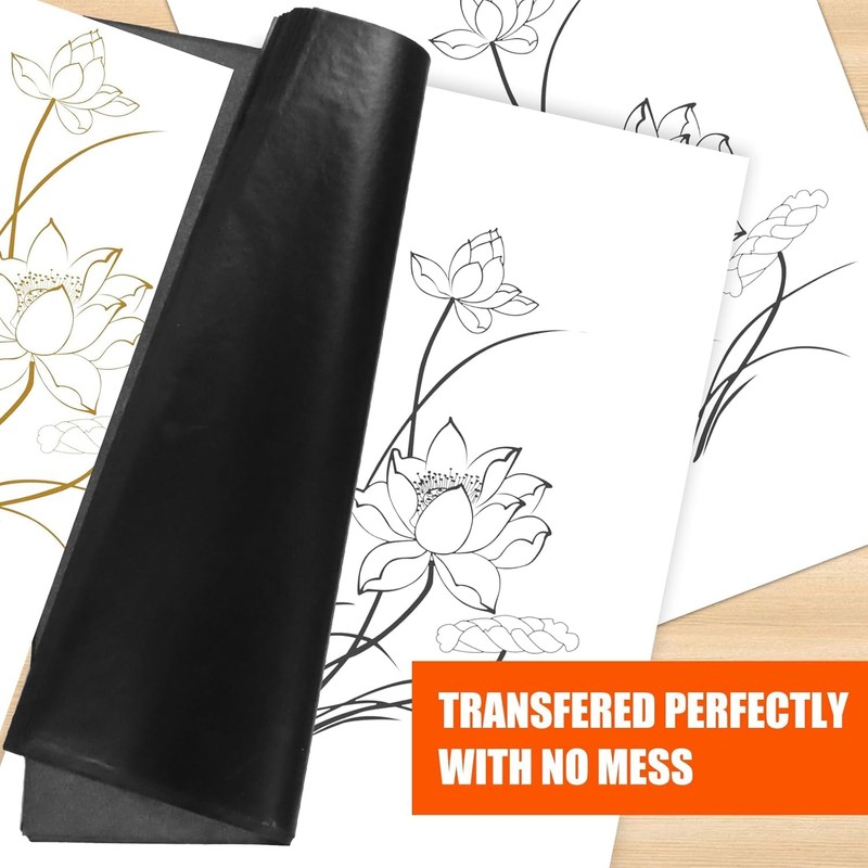 Carbon Paper for Tracing Graphite Transfer Paper -100 Sheets Black