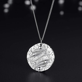 VIKI LYNN 925 Sterling Silver 925 Sterling Silver Zodiac Sign Necklace for Women Girls, Sterling Silver
