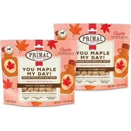 Primal Freeze Dried Dog Treats, You Maple My Day; Pork & Maple with Goat Milk, Grain Free Training Treats for Dogs, 2 oz (Pack of 2)