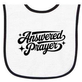 inktastic Answered Prayer Baby Announcement Baby Terry Cloth Bib White and Black 45bec