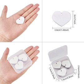 BENECREAT 30 Pack Estampación en Blanco Colgantes en Blanco de Aluminio para Pulsera Pendiente Colgante Etiqueta para Perro - 1.49x1"(3.8x3cm), Corazòn