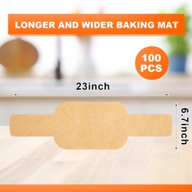 Marspark 100 Pcs Bread Sling, Parchment Bread Sling with Long Handle Non Stick Baking Cake Pan Liner for Round Oval Silicone Oil Paper Dutch Oven Sourdough Baking(Oval and Round)
