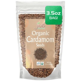 Jiva Organics Organic Cardamom Seeds Black (Decorticated) 3.5 Ounce Bag - Premium, Non-GMO
