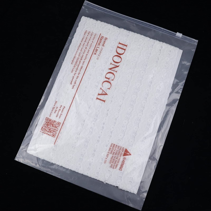 IDONGCAI Lazos de encaje blanco encaje bordado algodón tela de