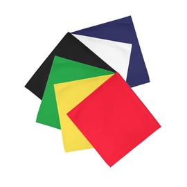 Balec Color Mix Bandanas by Dozen 12 Pack for Women and Men (Solid Poly Square)