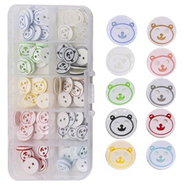 150PCS Colorful Resin Buttons for Baby Kids Cardigans Knitting,Plastic Cute Crafting Buttons with Plastic Storage Box for Art Craft Child Clothing Sewing DIY Decoration(12.5 mm/ 0.5 Inch) (Bear)