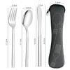 Hayixia 4 Set Stainless Steel Travel Silverware, 12 Pieces Camping