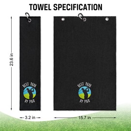 ERHACHAIJIA Best Papa by Par Embroidered Golf Towel with Clip. Funny Golf Accessories Golf Gifts for Men Golf Lover Dad Uncle Grandpa, Birthday Retirement Father's Day for Golf Fan