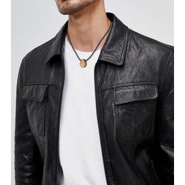 COAI Unisex Lucky Necklace Made of Tiger's Eye Water Drop Pendant Leather Necklace, Leather Tiger's Eye Yellow Leather, Tiger-eye Yellow