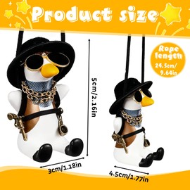 ChilArt Swinging Duck Car Mirror Hanging Ornament for Men Women Teens