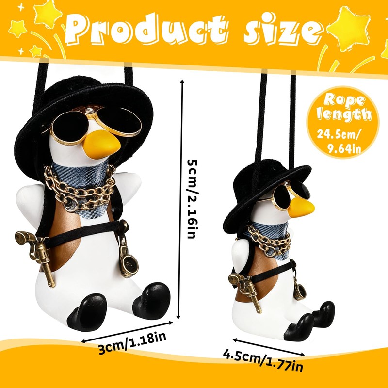 ChilArt Swinging Duck Car Mirror Hanging Ornament for Men Women