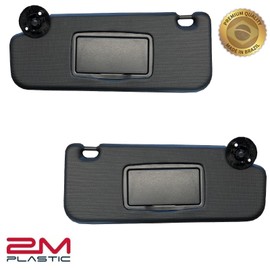 Sun Visor Fits for Chevy Cruze 2017 2018 Pair Set Left + Right Black 2MPLASTIC (Black 2 Screws)