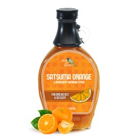 Green Jay Gourmet Satsuma Orange Syrup - 3 Ingredient Premium Breakfast Syrup with Fresh Orange, Cane Sugar & Lemon Juice - All-Natural, Non-GMO Pancake Syrup, Waffle Syrup & Dessert Syrup - 8 Ounces