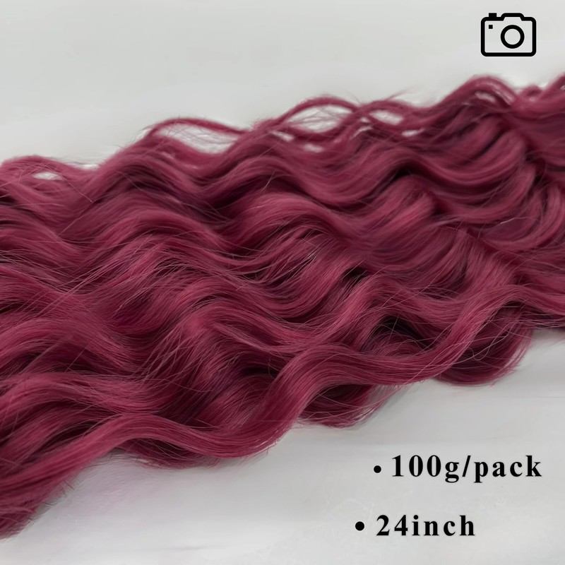 Burgundy Braiding Hair Pre stretched Curl Boho Hair for Braiding