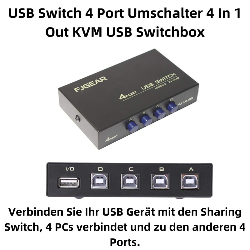 E06CS USB 2.0 Switch 4-Port - 4 in 1 Out