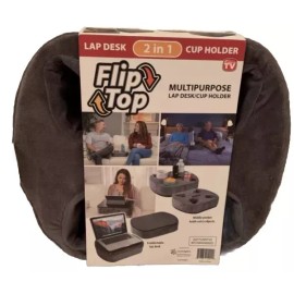 Intercell Flip Top Cup Holder & Lap Desk Holds Computer, Snacks/drinks, College/School NEW