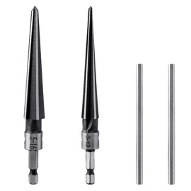 Eyech 2Pcs T Handle Taper Reamer Set,6 Fluted Chamfer Reaming Guitar Bridge Pin Hole Handle Tapered Reamers Woodworker Tool 1/8"-1/2" (3-13mm) & 3-16''-5/8'' (5-16mm)