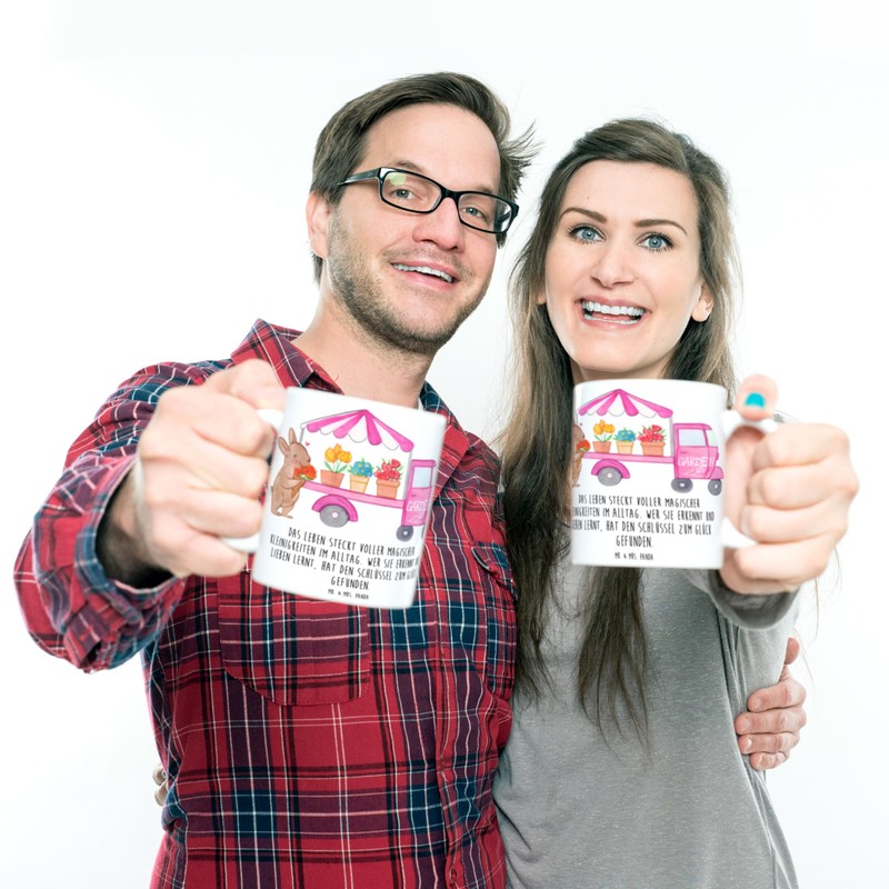Mr. & Mrs. Panda Tasse Osterhase Blumenwagen - Ostergeschenke, Osterdeko,