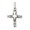 Sterling Silver Christian Descending Dove Cross Pendant