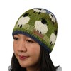 Pachamama Women Wool Beanie Hat Fleece Lined Handknitted Cute Sheep
