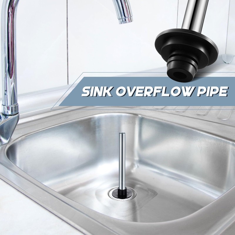Tandefio 4 Pcs Universal Sink Overflow Pipe Stainless Steel Sink