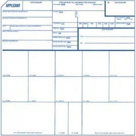 Fingerprint Cards, Applicant FD-258, 15 Pack