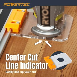 Powertec Router Guide Rail Adapter for Ryobi P601 & Ridgid R2911 Trim Routers (72024)