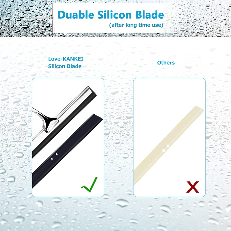 Love-KANKEI Shower Squeegee Window Squeegee with Rubber Lip Includes 1