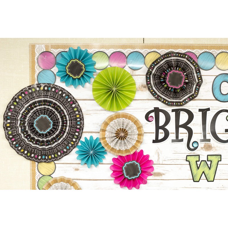 Teacher Created Resources 3498 Chalkboard Brights Circles Die-Cut Border Trim