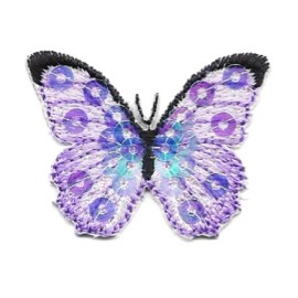 Unbranded iron on patch/applique butterfly  lavender  1 1/2 x 1 1/8 inch