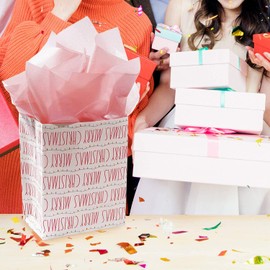 Larcenciel Tissue Paper, 100 Sheets Rose Gold Tissue Paper Metallic Gift Wrapping Paper Gift Wrapping Paper Gift Packaging Material for Wedding, Birthday, Party, DIY Craft (50 x 35 cm)