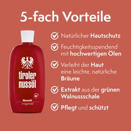Tiroler Nussöl Original Double Pack 2 x 150 ml | The Original | Gives the skin a light, natural tan when applied
