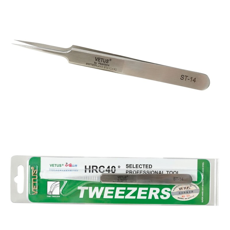 P-Beauty Cosmetic Accessories Vetus Eyelash Tweezers for Eyelash Extension ST-14,