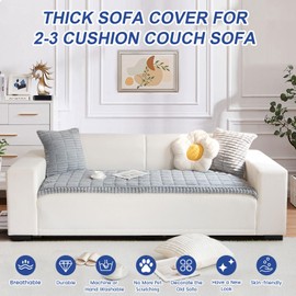 GKXLH Thick Sofa Cover Washable - Soft Corduroy Universal Sofa Cover 2 3 4 Seater Non-Slip Couch Cover Cosy Sofa Cover Sofa Covers Sofa Throws Furniture Protector for Living Room (70 x 150 cm)