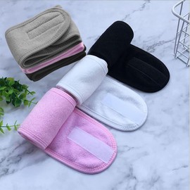 SlowTon Facial Spa Headband, 4 PCS Makeup Shower Hair Band Wrap with Magic Tape Adjustable Stretch Non-slip Washable Hair Ties for Face Wash Facial Treatment Sport Fits All