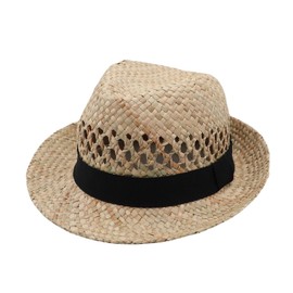 MivBuks Straw Hat Men's Panama Hat Women's Fedora Summer Hat Sun Hat Safari Hat Sun Protection Beach Hat, Natural 02, M