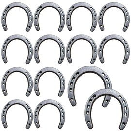 Aiofaervy 14 Pieces Cast Iron Horseshoe Wall Decor,Silver Vintage Metal Horseshoes Décor for Western Rustic Farmhouse Crafts,Wedding, Good Luck Party Favor Decoration